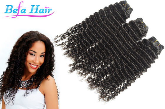 15 vague profonde bouclée de cheveux de Vierge de Tone Color Hair Extensions Malaysian de pouce deux
